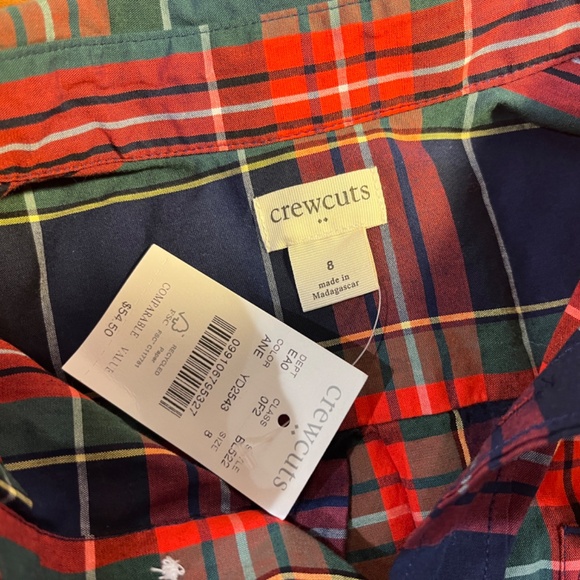 Jcrew Crewcuts NWT Plaid Button Down Oxford Boys 8 - Picture 3 of 3